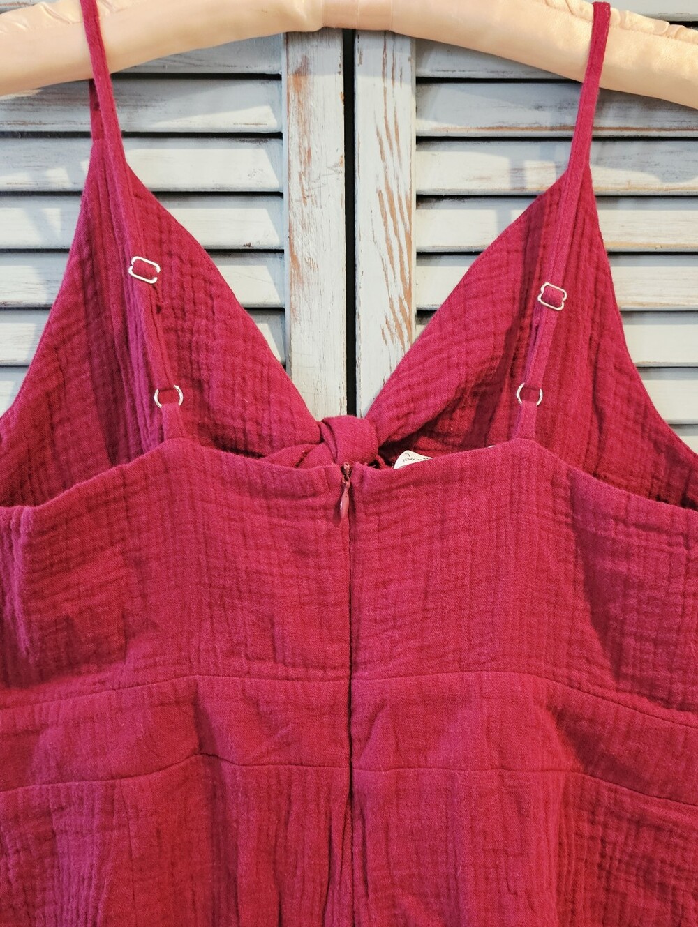 PatPat 100% Cotton Gauze Tie Front Romper L Berry Boho Free People Style Vacay - Picture 7 of 12